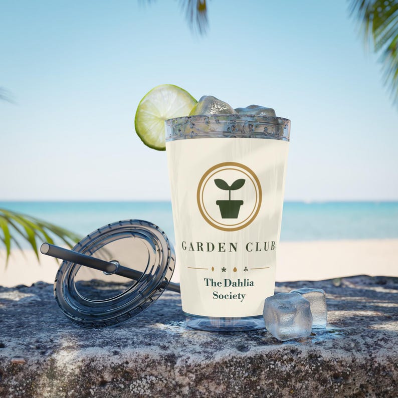 Personalized Garden Club Tumbler, Custom Name 16 oz Acrylic Cup with Straw, Gardener Gifts image 7