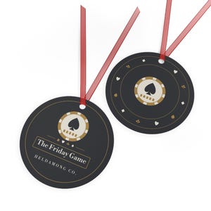 Personalized Poker Christmas Ornament, Custom Club Name Card Player Gift image 4