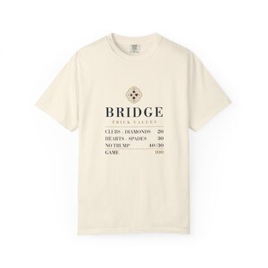 Bridge Trick Values Tee, Contract Card Game Shirt, Comfort Colors Christmas Gift image 2