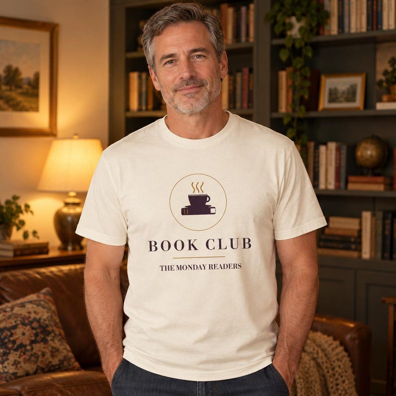 T-shirt personnalisé pour club de lecture, T-shirt avec nom personnalisé, Cadeau pour amoureux des livres (Couleurs confortables) image 2