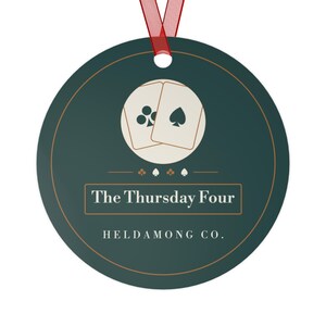 Personalized Euchre Christmas Ornament, Custom Club Name Card Player Gift image 2