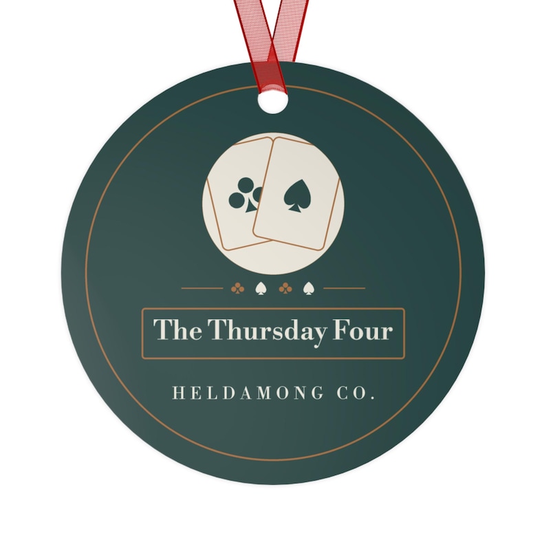 Personalized Euchre Christmas Ornament, Custom Club Name Card Player Gift image 2