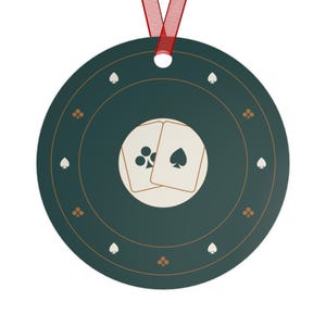 Personalized Euchre Christmas Ornament, Custom Club Name Card Player Gift image 5