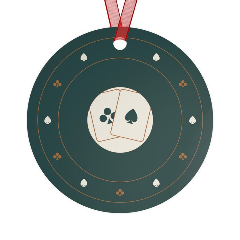 Personalized Euchre Christmas Ornament, Custom Club Name Card Player Gift image 5