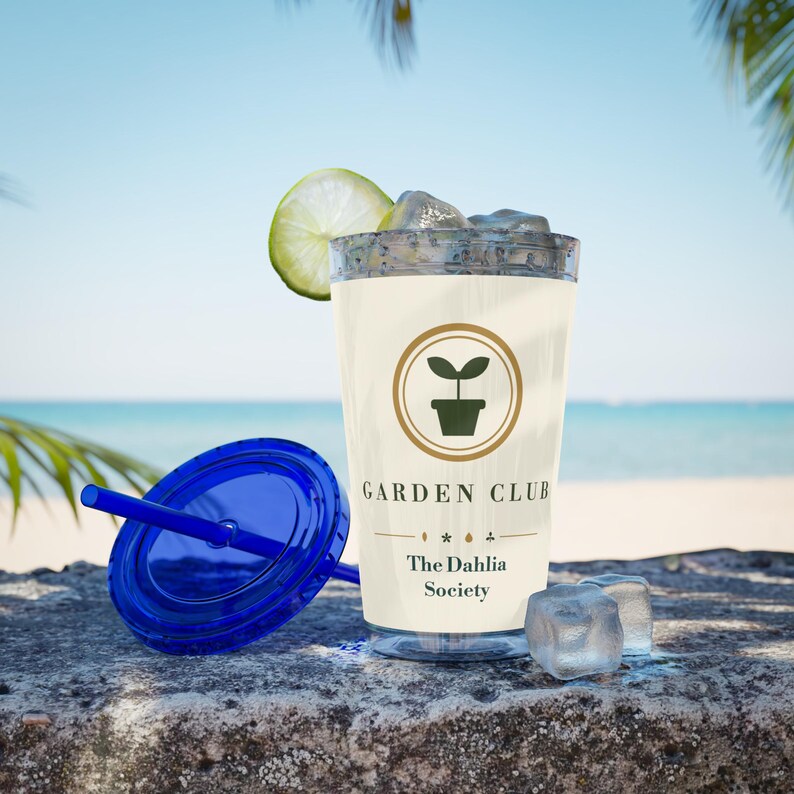 Personalized Garden Club Tumbler, Custom Name 16 oz Acrylic Cup with Straw, Gardener Gifts image 9