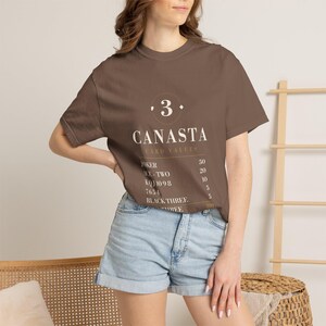 Canasta Card Values ​​Reference T-shirt, Spelkvällspresent, Komfortfärger Tjock bomull bild 3
