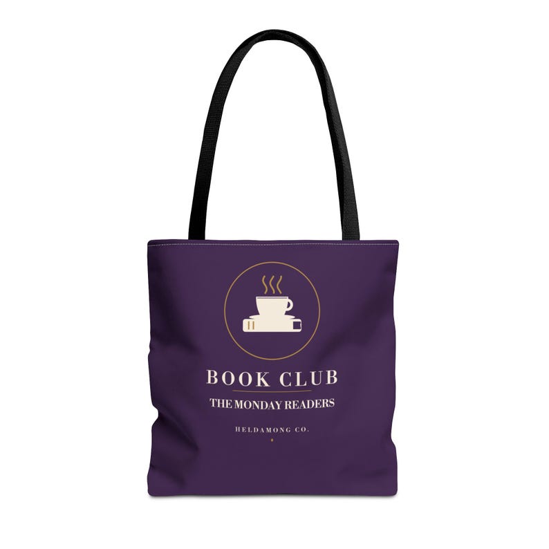 Bolsa de compras personalizada para clube do livro, com nome do clube personalizado, 40x40 cm, presente para amantes de livros. imagem 6