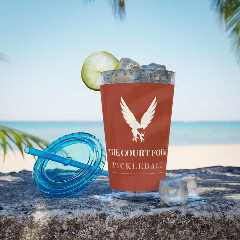 Personalized Pickleball Tumbler with Straw, Custom Club Name 16 oz Acrylic Cup, The Erne Club Crest, Gift for Players image 9