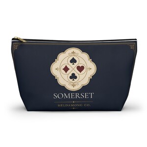 Pochette personnalisée pour accessoires de bridge, sac zippé bleu marine, cadeau personnalisé avec nom image 2