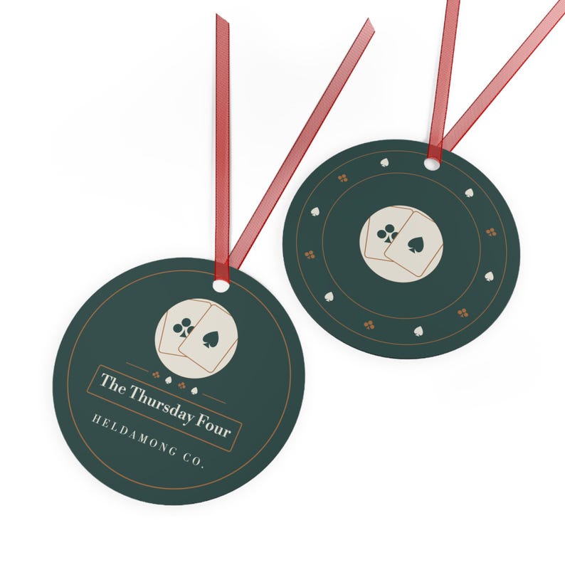 Personalized Euchre Christmas Ornament, Custom Club Name Card Player Gift image 6