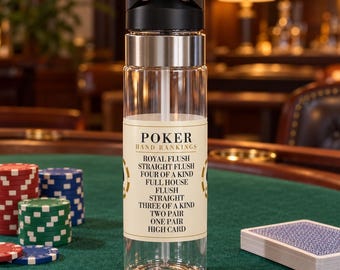 Pokerhand-Rangliste-Wasserflasche, 20 oz Tritan mit Strohhalm