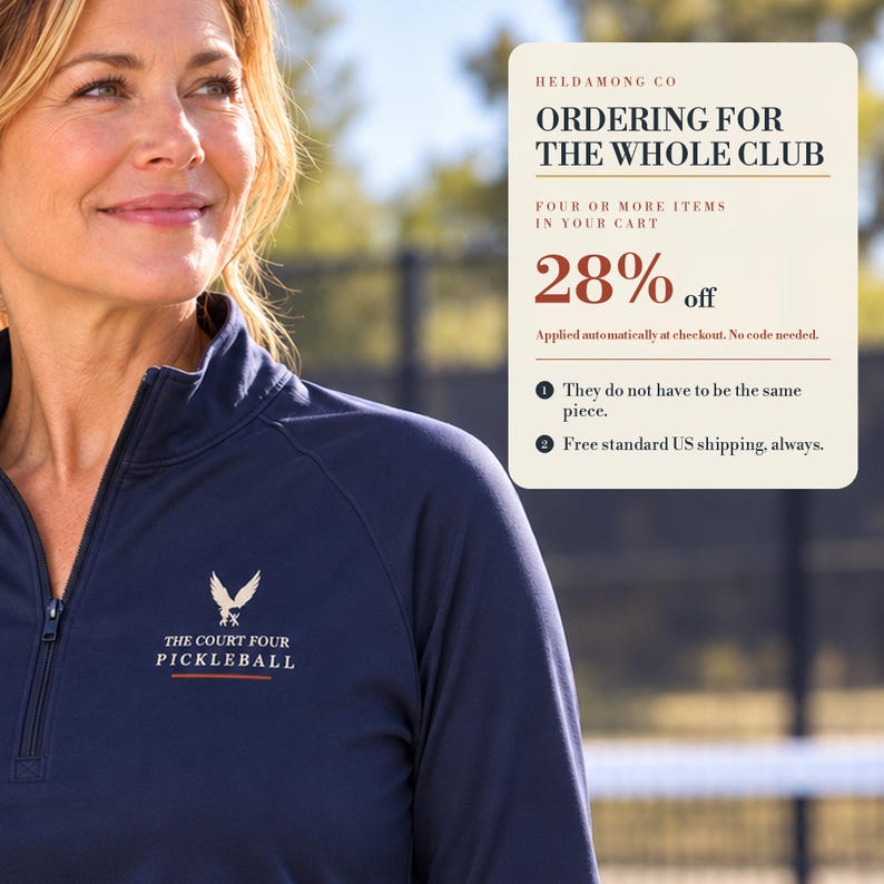 Pull-over à col zippé personnalisé pour pickleball, nom du club personnalisé, The Erne Club, cadeau pour les équipes de pickleball image 6