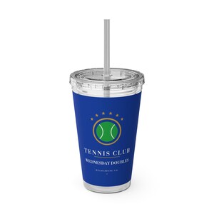 Personalized Tennis Tumbler with Straw, Custom Club Name 16 oz Acrylic Cup, Tennis Team Gift zdjęcie 6