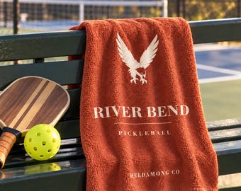Personalized Pickleball Rally Towel, Custom Club Name, Team Gift, Full Color Print 11x18