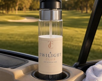 Personalized Golf League Water Bottle, Custom Group Name, 20 oz Tritan with Straw