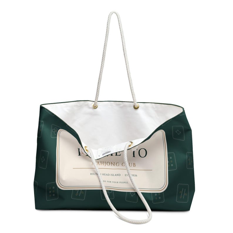 Mahjong Weekender Bag, Palmetto Club Travel Tote, Hilton Head Island Gift image 9