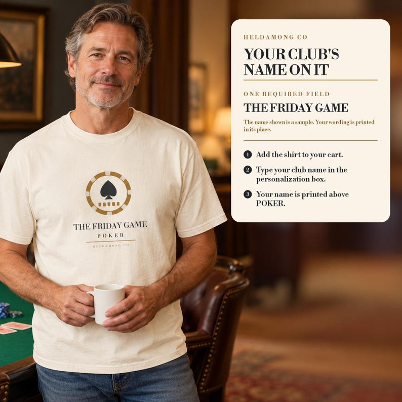 Personalized Poker Club Shirt, Custom Name Tee, Comfort Colors Poker Night Christmas Gift image 5