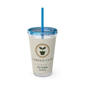 Personalized Garden Club Tumbler, Custom Name 16 oz Acrylic Cup with Straw, Gardener Gifts image 4