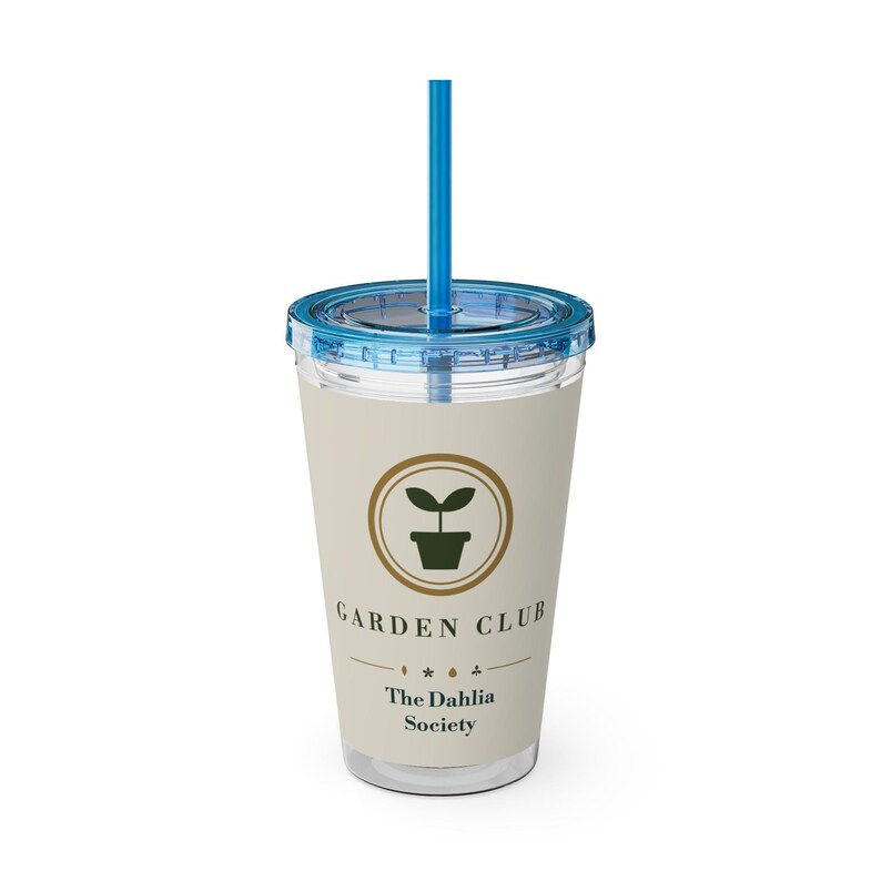 Personalized Garden Club Tumbler, Custom Name 16 oz Acrylic Cup with Straw, Gardener Gifts image 4
