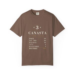 Canasta Card Values ​​Reference T-shirt, Spelkvällspresent, Komfortfärger Tjock bomull bild 2