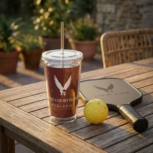Personalized Pickleball Tumbler with Straw, Custom Club Name 16 oz Acrylic Cup, The Erne Club Crest, Gift for Players image 3