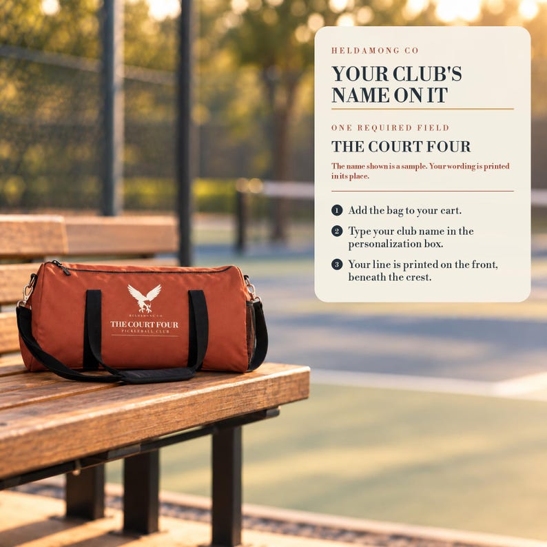 Personalisierte Pickleball-Sporttasche, Sporttasche mit individuellem Vereinsnamen, Erne Club-Wappen, große 23-Zoll-Wochenend-Reisetasche, Geschenk für Spieler Bild 4