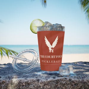 Personalized Pickleball Tumbler with Straw, Custom Club Name 16 oz Acrylic Cup, The Erne Club Crest, Gift for Players image 7