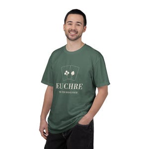 Personalized Euchre Club Shirt, Custom Name Tee, Comfort Colors Card Game Gift image 3