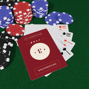 Personalized Canasta Deck, Custom Club Name, Oxblood Gold Detail (52 Cards) image 8