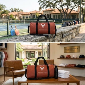 Personalisierte Pickleball-Sporttasche, Sporttasche mit individuellem Vereinsnamen, Erne Club-Wappen, große 23-Zoll-Wochenend-Reisetasche, Geschenk für Spieler Bild 3