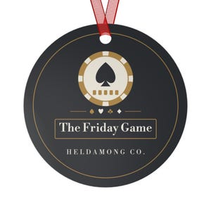Personalized Poker Christmas Ornament, Custom Club Name Card Player Gift image 2