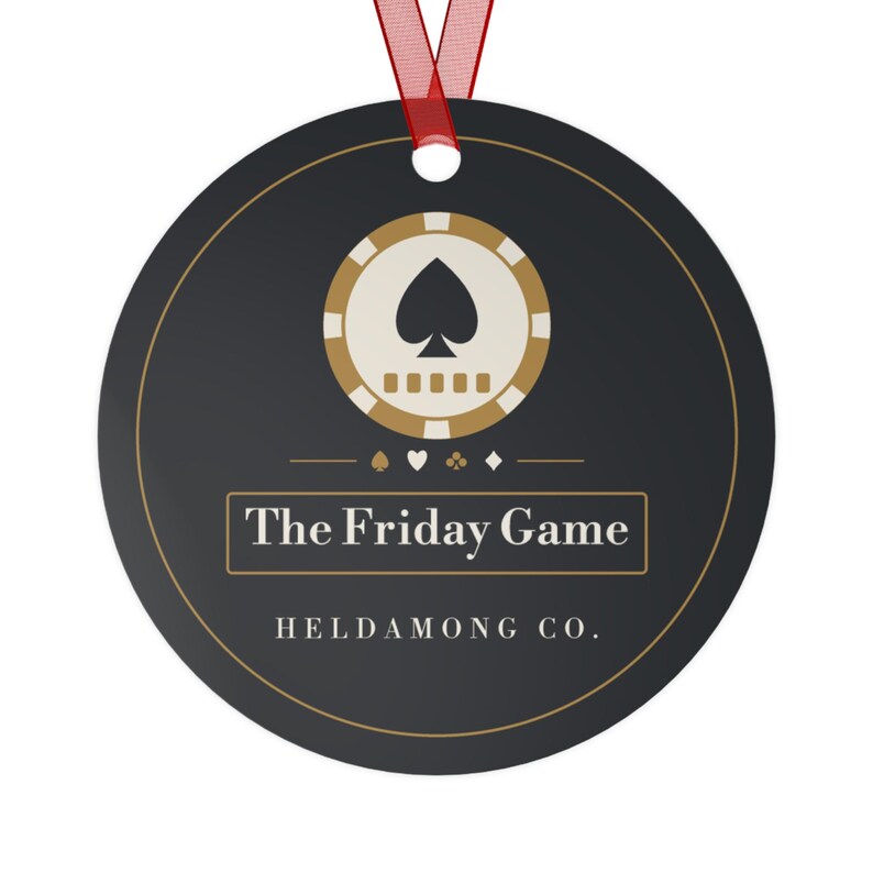 Personalized Poker Christmas Ornament, Custom Club Name Card Player Gift image 2