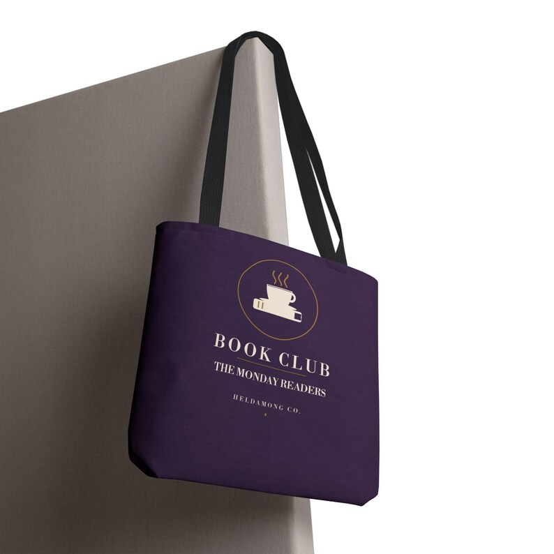 Bolsa de compras personalizada para clube do livro, com nome do clube personalizado, 40x40 cm, presente para amantes de livros. imagem 11