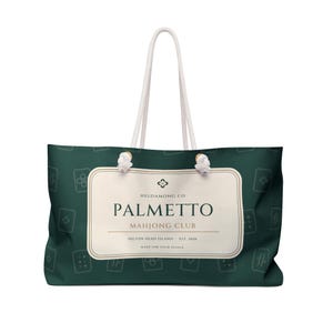 Mahjong Weekender Bag, Palmetto Club Travel Tote, Hilton Head Island Gift image 2