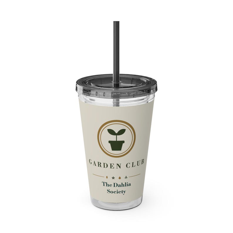 Personalized Garden Club Tumbler, Custom Name 16 oz Acrylic Cup with Straw, Gardener Gifts image 3