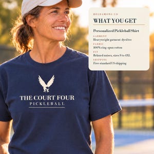 Camiseta de pickleball personalizada, camiseta con el nombre del club personalizado, escudo del club Erne, regalo de pickleball Comfort Colors para jugadores. imagen 6