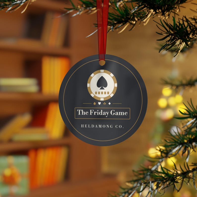 Personalized Poker Christmas Ornament, Custom Club Name Card Player Gift image 5