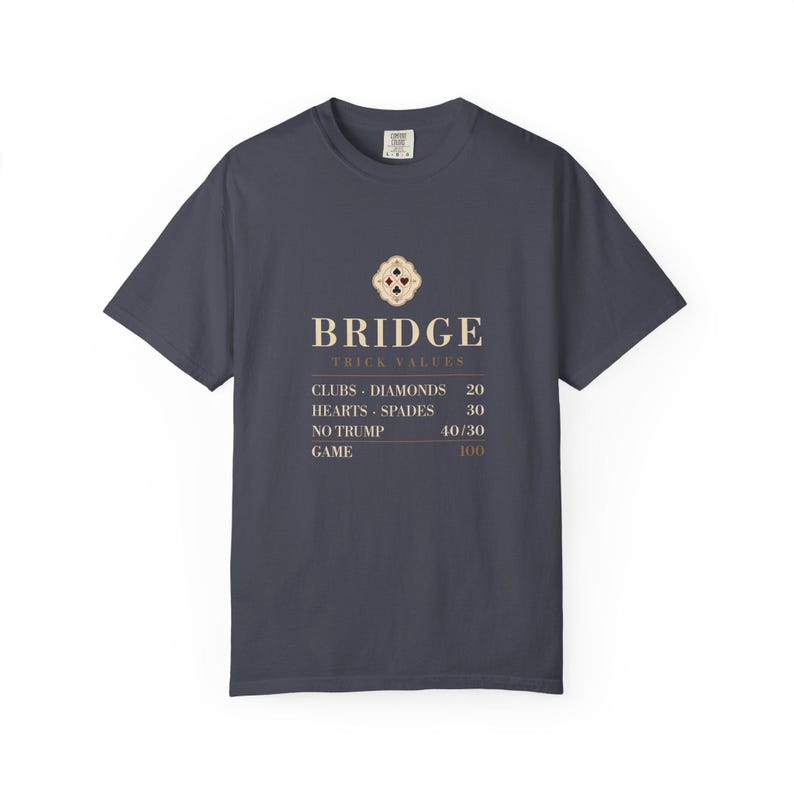 Bridge Trick Values Tee, Contract Card Game Shirt, Comfort Colors Christmas Gift image 5