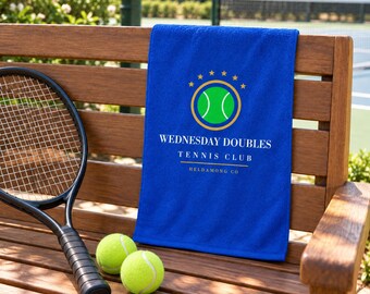 Personlig tennishandduk, anpassad klubbhandduk med rallynamn, tennislagspresent, tryck i fullfärg 11x18