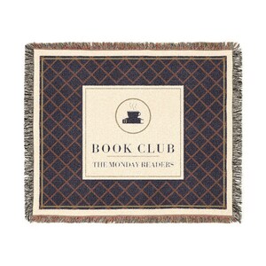 Personalized Book Club Blanket, Custom Club Name Woven Throw, Book Lover Gift Bild 6