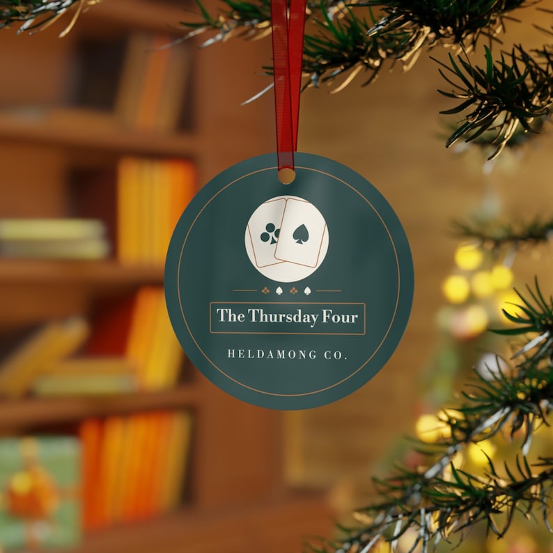 Personalized Euchre Christmas Ornament, Custom Club Name Card Player Gift image 7