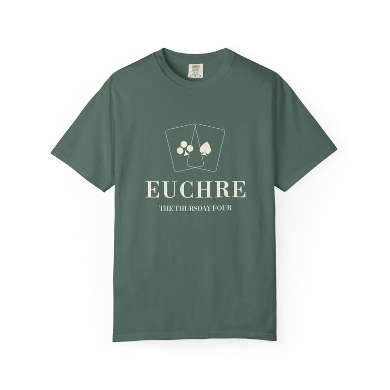 Personalized Euchre Club Shirt, Custom Name Tee, Comfort Colors Card Game Gift image 2