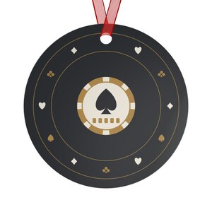 Personalized Poker Christmas Ornament, Custom Club Name Card Player Gift image 3