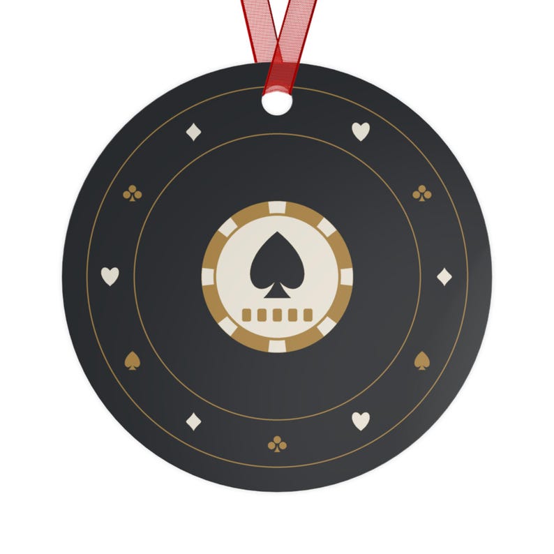 Personalized Poker Christmas Ornament, Custom Club Name Card Player Gift image 3