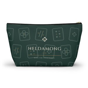Mahjong Accessory Pouch, Palmetto Tile Pattern Zipper Bag, Game Night Gift image 6