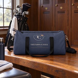 Personalized Golf Duffel Bag, Custom Club Name Weekender Bag, The Twilight Club Crest, Large 23 in Travel Gym Bag, Gift for Golfers image 2