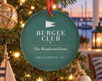 Personalized Sailing Club Christmas Ornament, Custom Name Nautical Yacht Gift