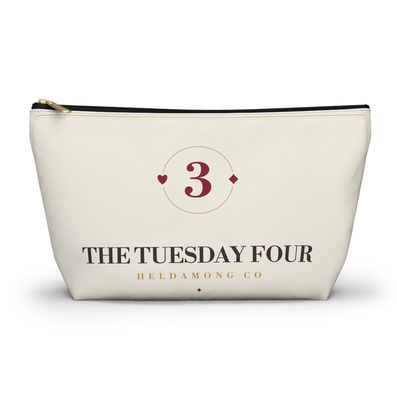 Personalized Canasta Pouch, Custom Club Name, Card Night Zipper Bag (Large T-Bottom) image 3
