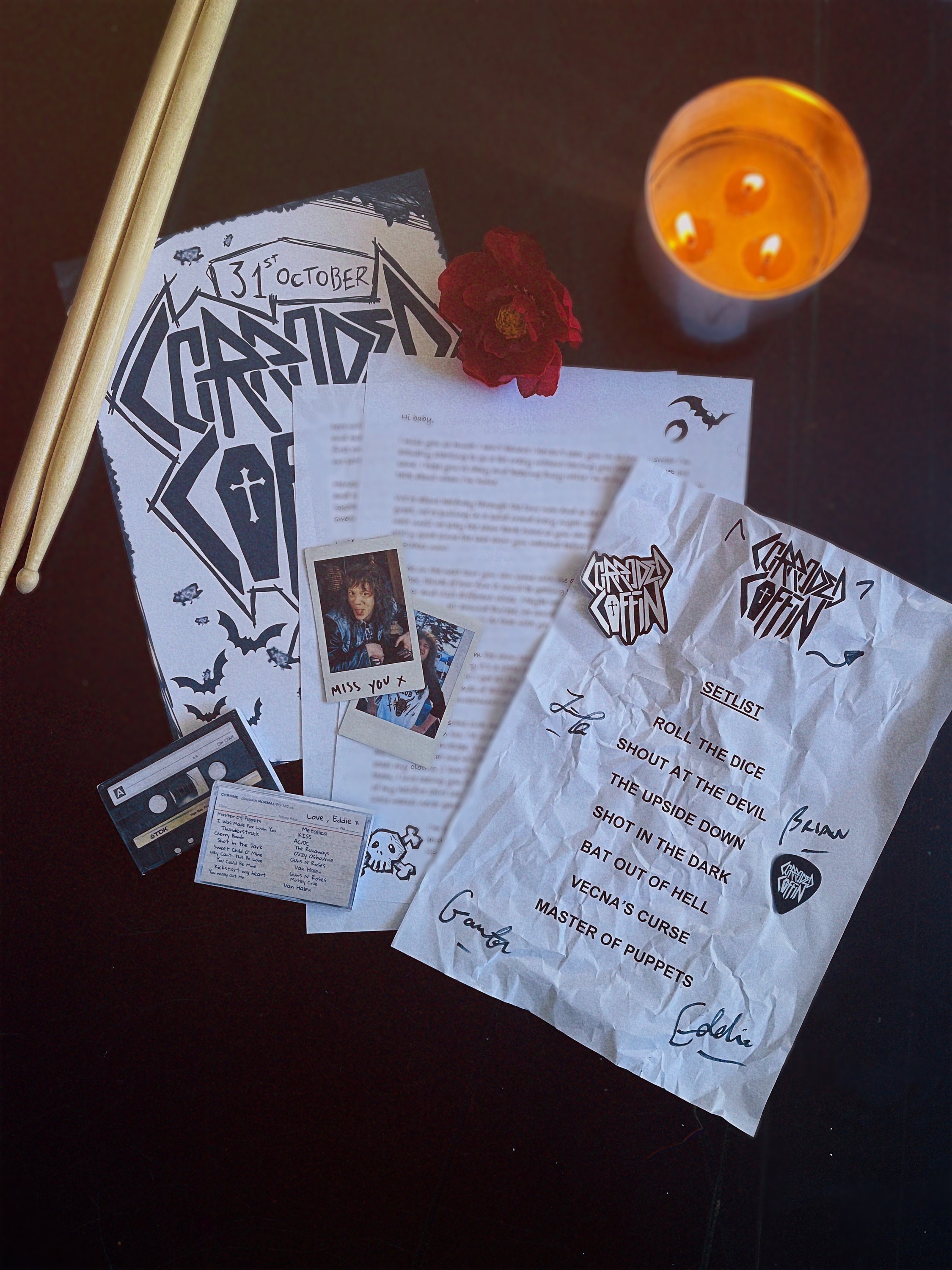 Eddie Munson Comfort Character Letter // Ultimate Rockstar GF set