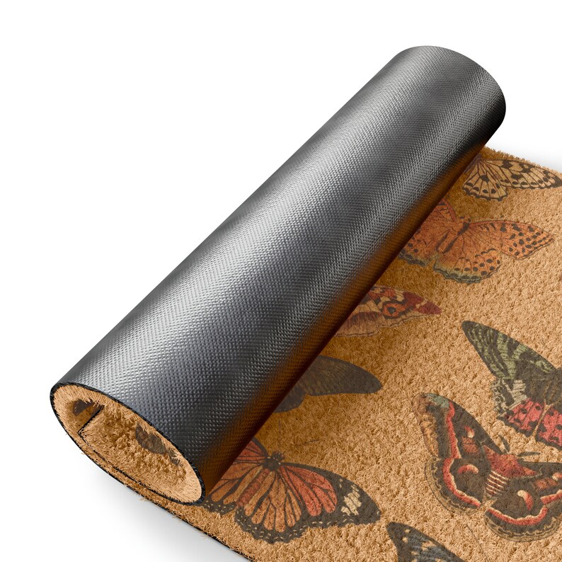 Colorful Butterfly Pattern Coconut Coir Outdoor Mat image 2